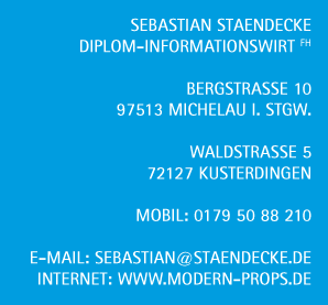 Sebastian Staendecke, StÃ¤ndecke, Michelau i. Steigerwald, Informationswirt, modern-props, Seminar, Workshop, Onlinemarketing